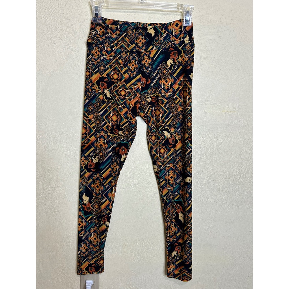 LuLaRoe One Size Leggings Disney Lion‎ King Scar Diamond Geometric Print